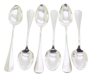 Vintage Italian Handmade Genuine Silver Sugar Spoons, 1970s, Set of 6