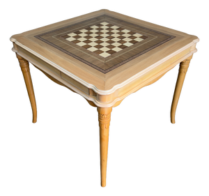 Vintage Light Wood Inlaid Game Table