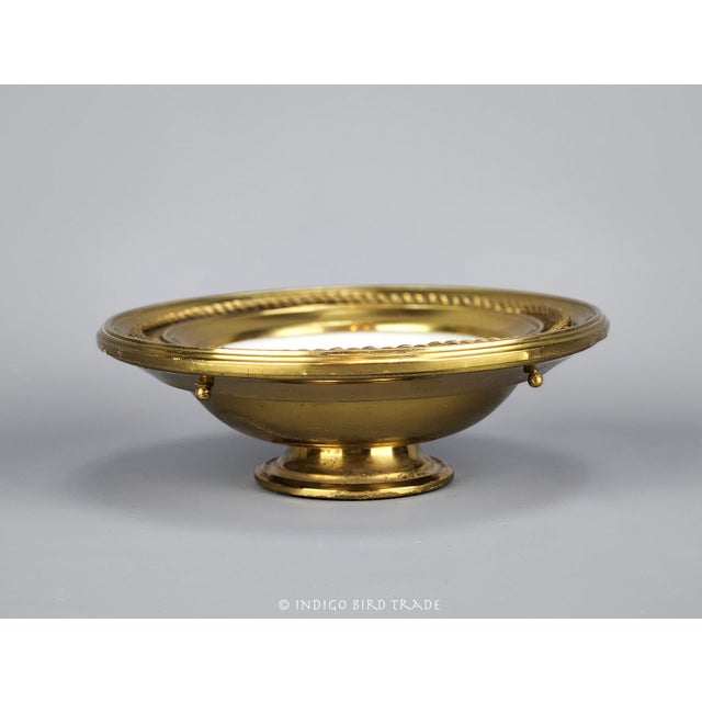 Mid 1800s German Bisque Porcelain Plate Enclosed to Brass Pedestal Base With Old Newspapers For Sale - Image 10 of 11