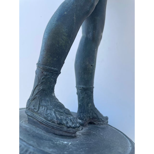 Grand Tour Solid Bronze “Narcissus” After the Antique – Early 20th Century Classical Figure For Sale - Image 4 of 15