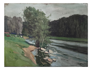 Loire Riverbank, 1930, Oil Painting