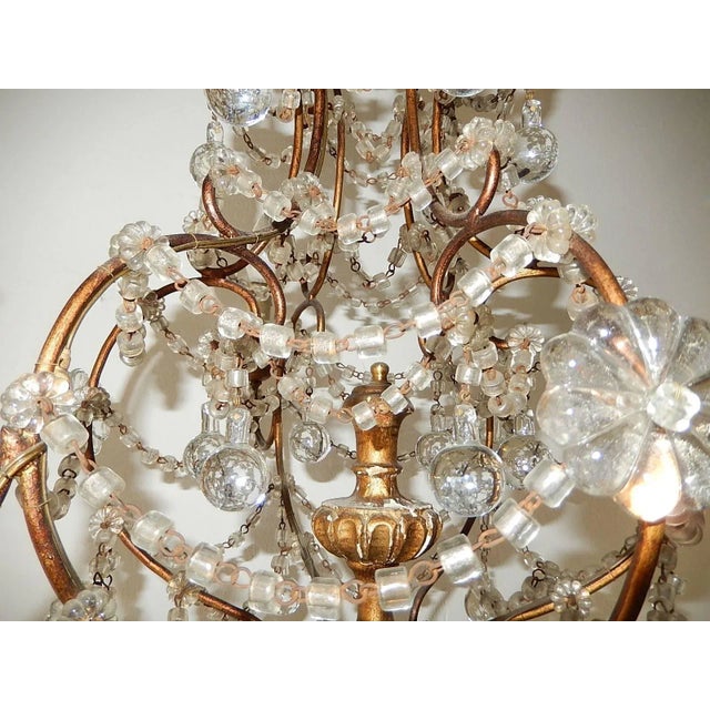 Bronze French Murano Drops Crystal Prisms Chandelier For Sale - Image 8 of 9