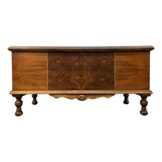 Vintage Figured Walnut Cedar Chest by Dillingham Mfg. Co For Sale