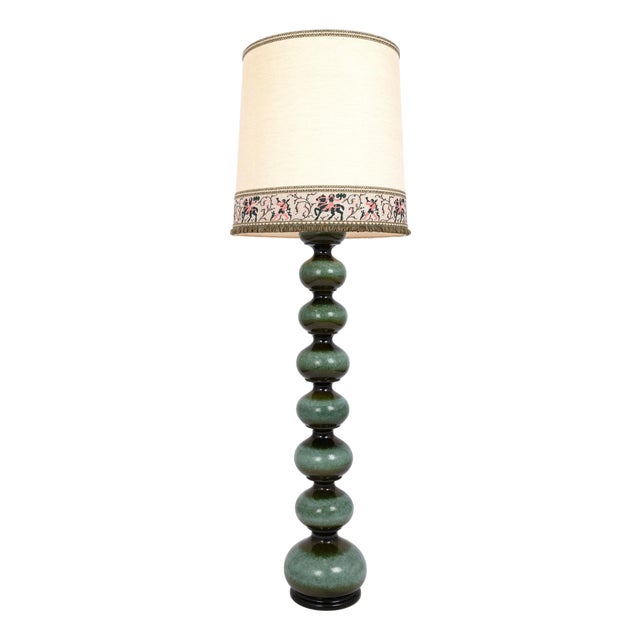 Large Green Ceramic Floor Lamp from Kaiser Leuchten, Germany, 1970s For Sale