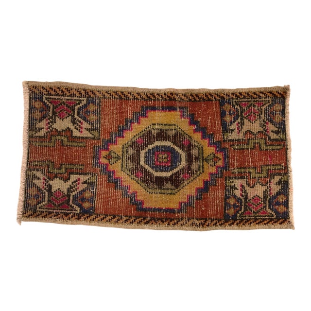1960s Vintage Turkish Small Rug - 1′7″ × 2′11″ For Sale