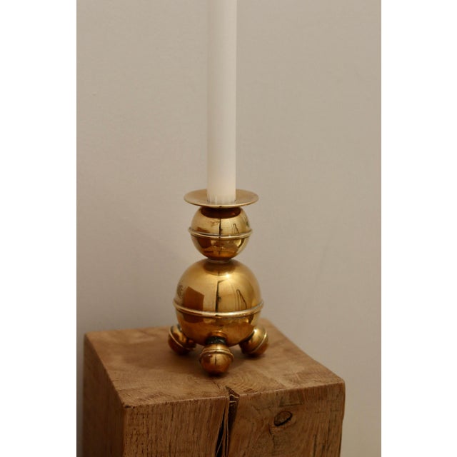 Mid-Century Modern Mid-Century Swedish Brass Candleholders from ALB Lindström, Eskiltuna, Set of 2 For Sale - Image 3 of 8
