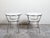 Pair of Italian Midcentury Steel Side Tables with Marble Tops and Shelves For Sale - Image 9 of 11