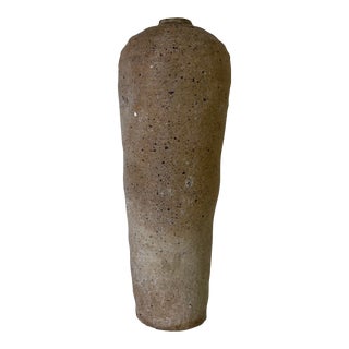 Mid-Century Organic Modern Stoneware Pottery Vase For Sale