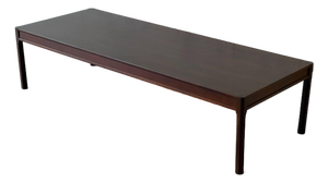 Rosewood Minimalist Coffee Table With Straight Legs Danish Mid-Century Modern 1960s