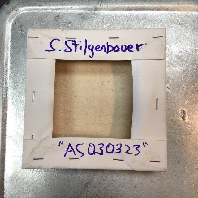 Acrylic on 6" by 1.5” by 6” Stretched Canvas. Artist signed on the back side with S. Stilgenbauer (CA Artist Stephen...