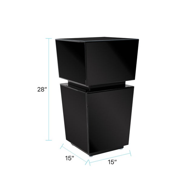 Wood Black Mirrored Pedestal Short For Sale - Image 7 of 9
