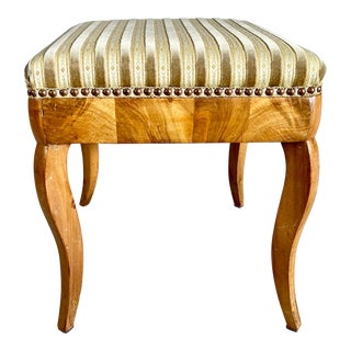 Vintage Biedermeier Style Ottoman or Footstool For Sale