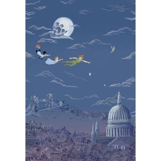 Sanderson Peter Pan Wallpaper in Evening Blue For Sale