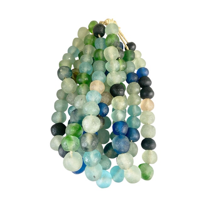 Vintage African Jumbo Glass Mixed Trading Beads Necklace Set of Five For Sale In New York - Image 6 of 7