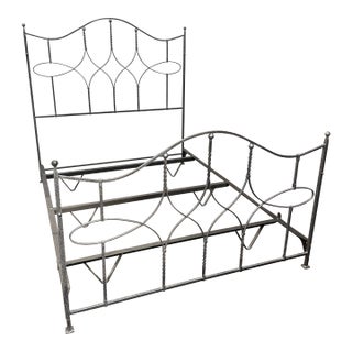 Queen Size Claudio Rayes Iron Bed Frame, Model 24 For Sale