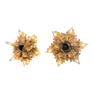 1960s Tom Greene for Feldman Brutalist Sconce Wall Lamps - A Pair
