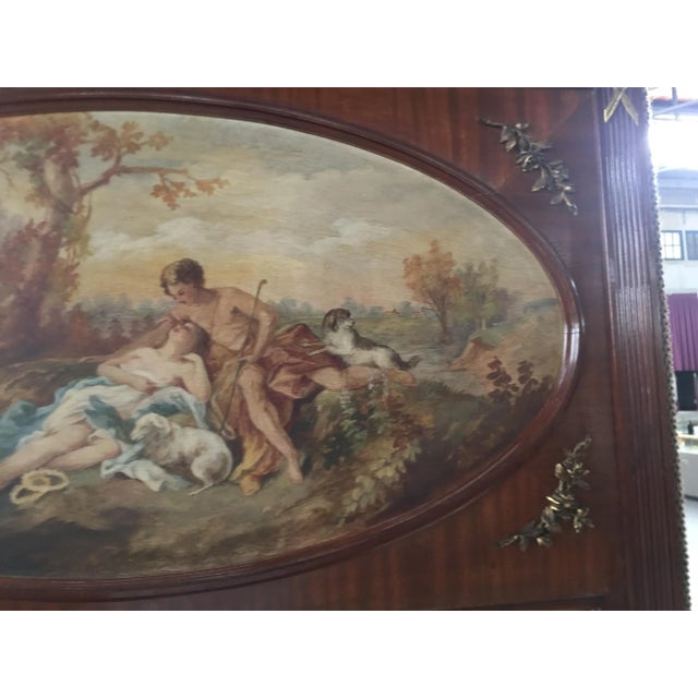 French Trumeau Mirror Hand Painted 72"x41" For Sale - Image 4 of 12