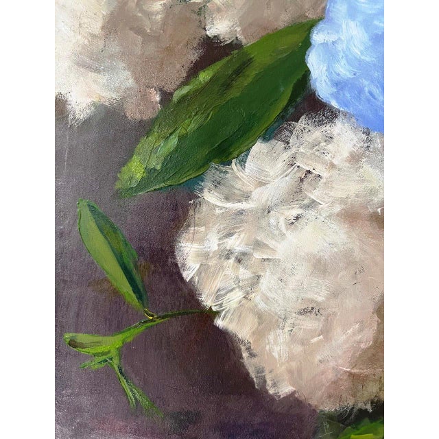2020s “Cotton Balls" Contemporary Impressionist Floral Still Life of Hydrangea Blossoms by Mill Valley Artist Mary Anne McKernie For Sale - Image 5 of 8