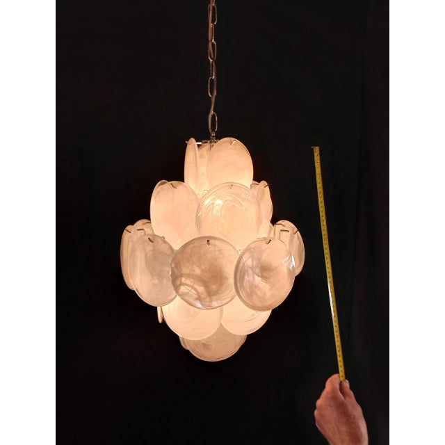 Vintage Murano Alabaster Disc Chandelier, 1968 For Sale - Image 12 of 15
