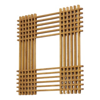 Vintage Italian Wooden Mirror by Ettore Sottsass, 1960 For Sale
