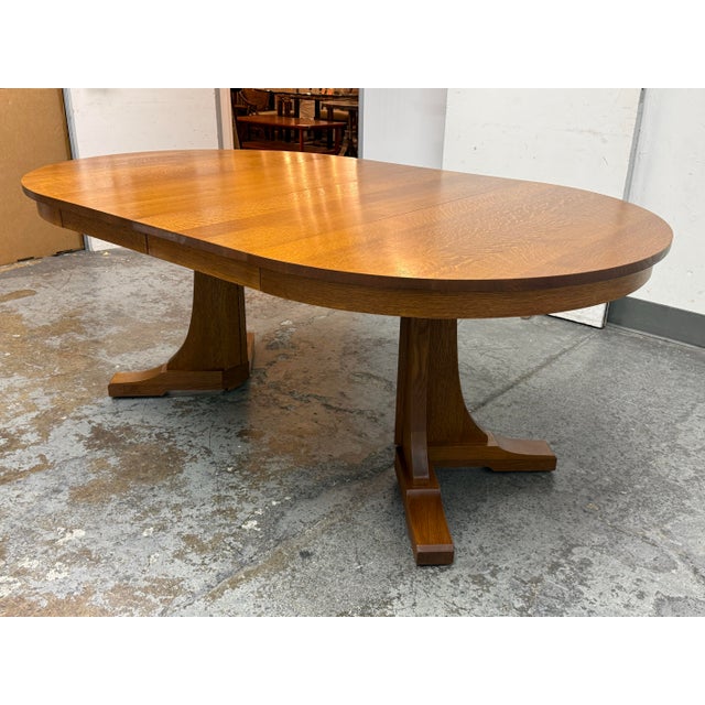 Stickley Brothers Stickley Furniture Pedestal Extension Dining Table, 46 Inches For Sale - Image 4 of 12