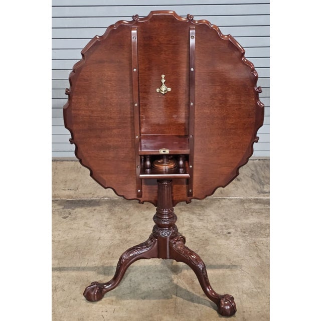 Kindel Winterthur Collection Philadelphia Carved Mahogany Tilt Top Pie Table For Sale - Image 12 of 14