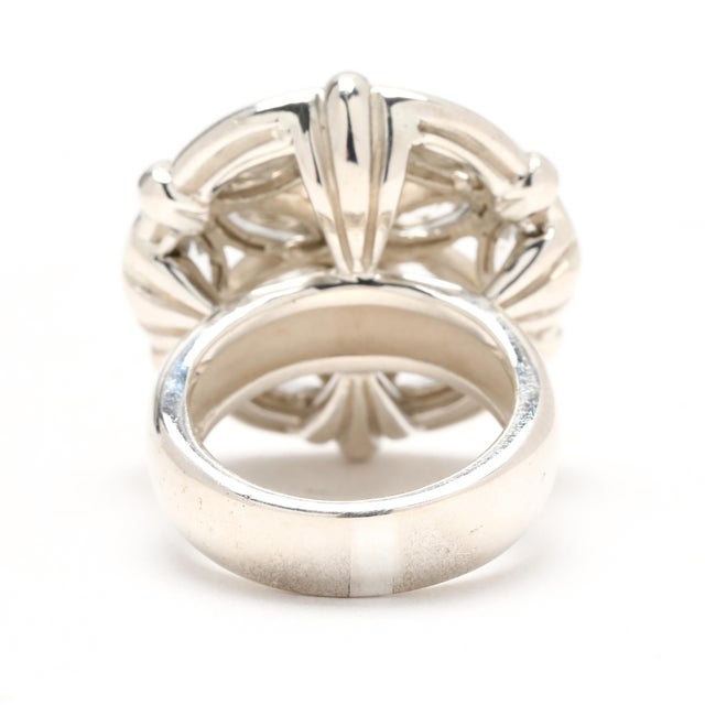 Modern Slane Clear Quartz Fenestra Ring, Sterling Silver, Ring Size 7.5 For Sale - Image 3 of 6