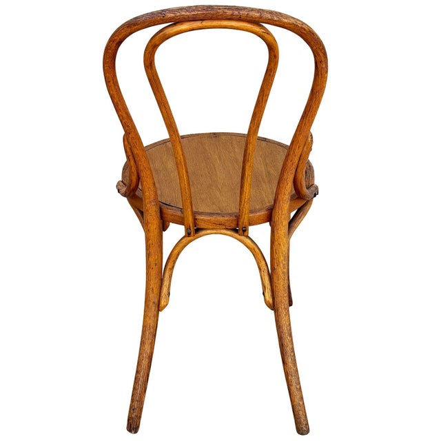 Early 20th Century Early 20th Century Vienna Secession Light Stain Bent Oak Chair No. 7 Attributed to Thonet For Sale - Image 5 of 7