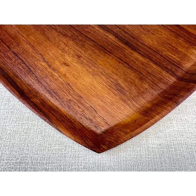 Wood Mid Century Modern Scandinavian Extra Large Teak Tray For Sale - Image 7 of 11