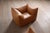 Beautiful le bambole sofa and lounge chair in original cognac leather upholstery, designed by mario bellini for b&b italia...