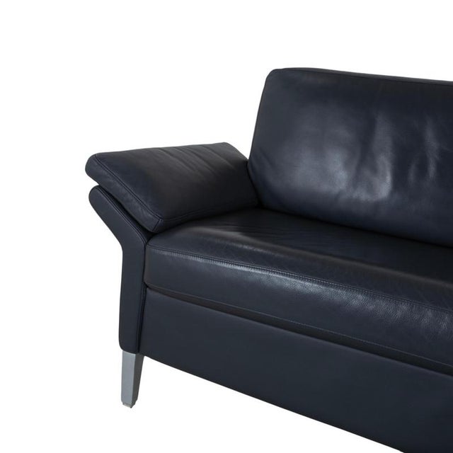 Model 3300 3-Seater Sofa in Black Leather from Rolf Benz For Sale - Image 4 of 12