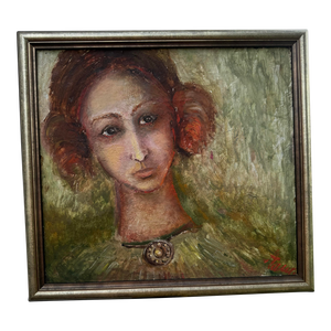 Mid Century Impressionistic Oil on Canvas of Girl