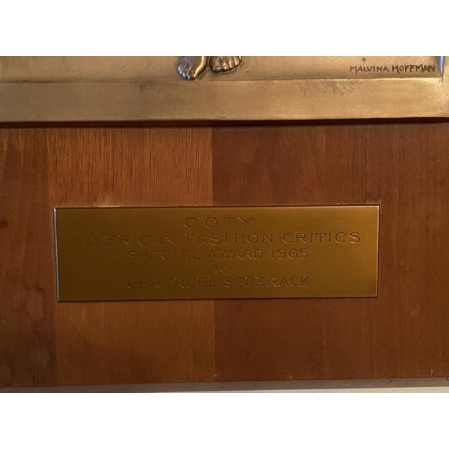 Malvina Hoffman 1943 Coty Award Plaque For Sale - Image 4 of 4