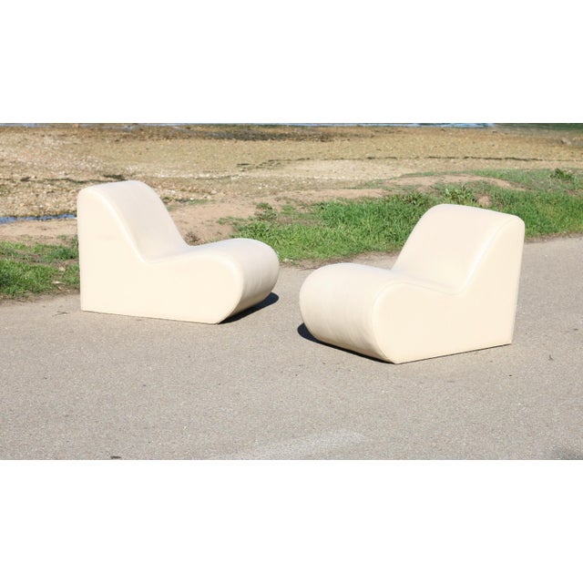 Textile Vintage Faux Leather Lounge Chairs, 1970s, Set of 2 For Sale - Image 7 of 18