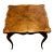 Vintage French Country Carved Burlwood Top Game & Dining Table – Ideal for Mahjong or Breakfast Nook For Sale