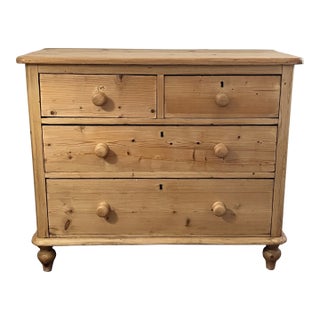 Antique English Pine Two Over Two Chest of Drawers From England For Sale