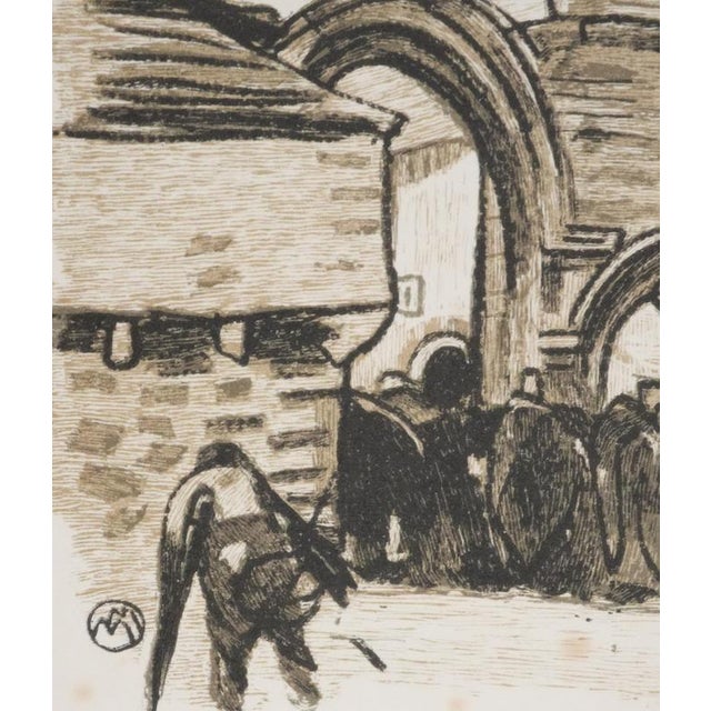 Mathurin Meheut, The Entrance to the Church, 1937, Engraving For Sale - Image 6 of 8