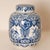 Large Delft vase - covered Jar Chinoiserie in the Chinese Kangxi Style Decorated with Ruyi, birds, flowers and leaves. The...