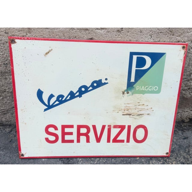 1960s Vintage Piaggio Vespa Sign, 1960s For Sale - Image 5 of 6