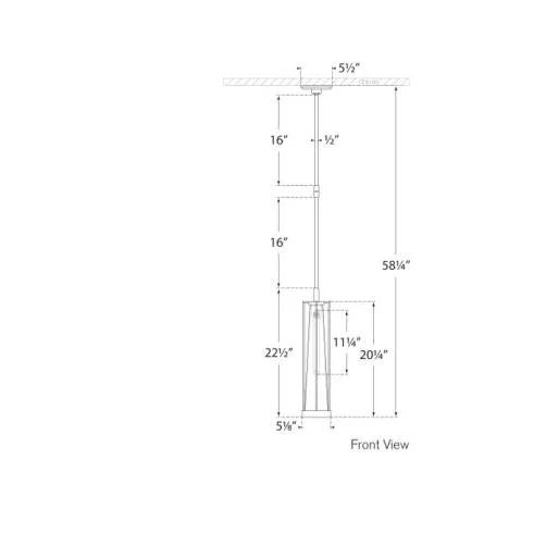 Visual Comfort Thomas O'Brien for Visual Comfort Signature Calix Tall Pendant in Polished Nickel with Clear Glass For Sale - Image 4 of 4