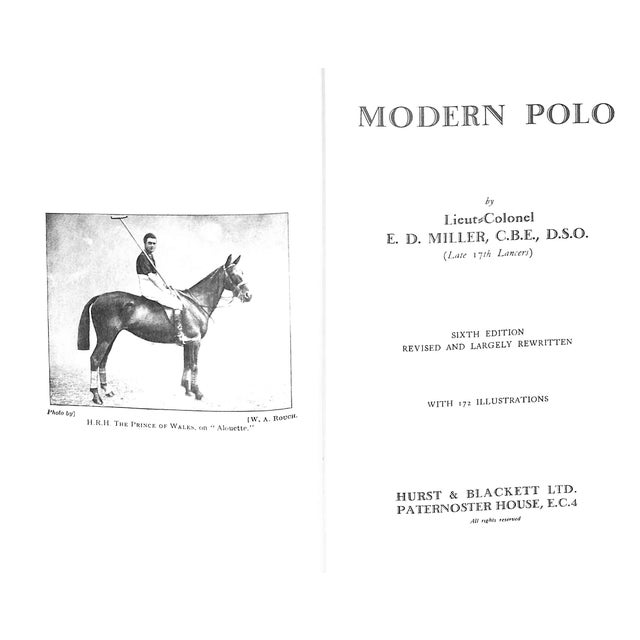 Traditional "Modern Polo" 1929 Lieut. Colonel E. D. Miller, c.b.e., d.s.o For Sale - Image 3 of 12