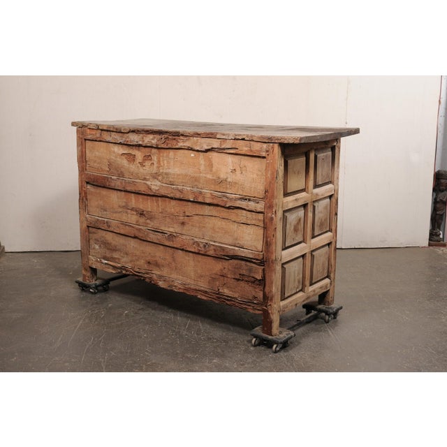 Wood Early 18th C. Italian Robust Baroque Chest For Sale - Image 7 of 11