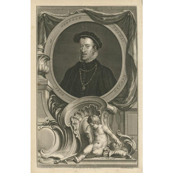 Jacobus Houbraken, Portrait of Thomas Howard, 4th Duke of Norfolk, Print For Sale - Image 3 of 6