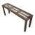 Vintage Brutalist Iron, Brass & Wood Console Table W/ Thick Beveled Glass Insert For Sale