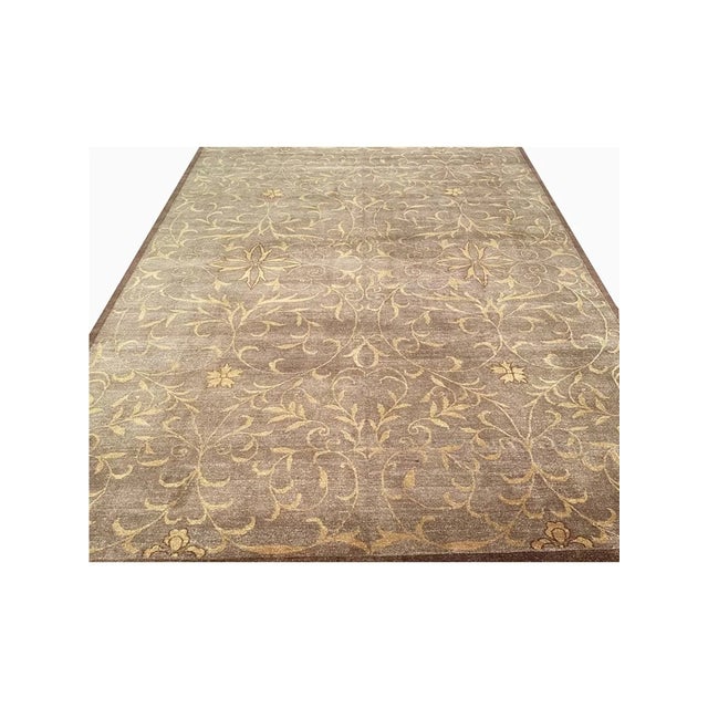 Textile Handwoven Transitional Tibetan Area Rug 10x14 For Sale - Image 7 of 12