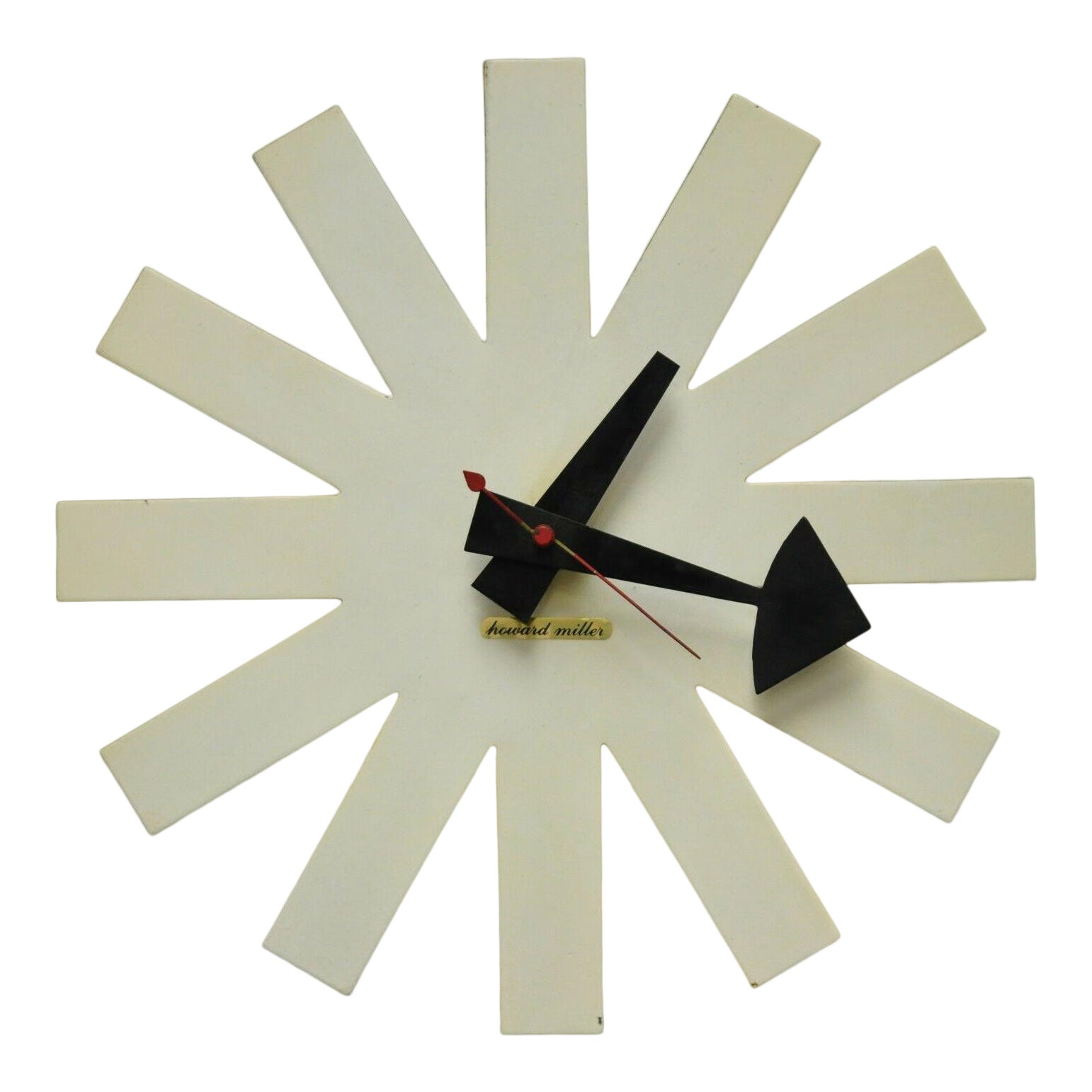 Nelson Howard Miller Model 2213 Asterisk White Wall Clock Chairish