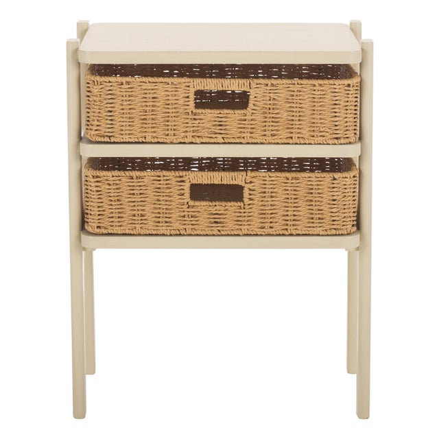 Rozalyn 2 Drawer Accent Table in Sand For Sale