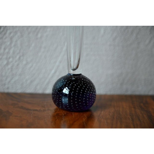 Murano Glass Bubbly Vase with Purple Accents, 1970s For Sale - Image 4 of 7