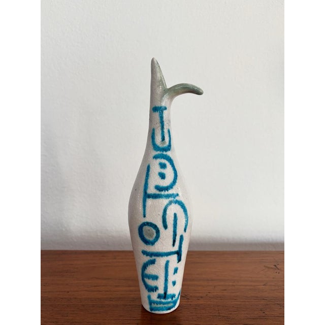 Blue Ceramic Vase by Guido Gambone, Italy, 1950s For Sale - Image 8 of 8