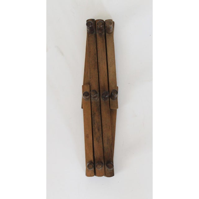 Mid 20th Century Vintage Wood Accordion-Style Wall Hat Rack For Sale - Image 5 of 8